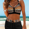 Hochtaillierte Bikinis mit geometrischem Muster