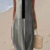 Elise - Monochrome Linien Sommerkleid