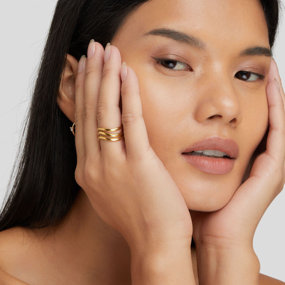 Kiya Bague en or superposée