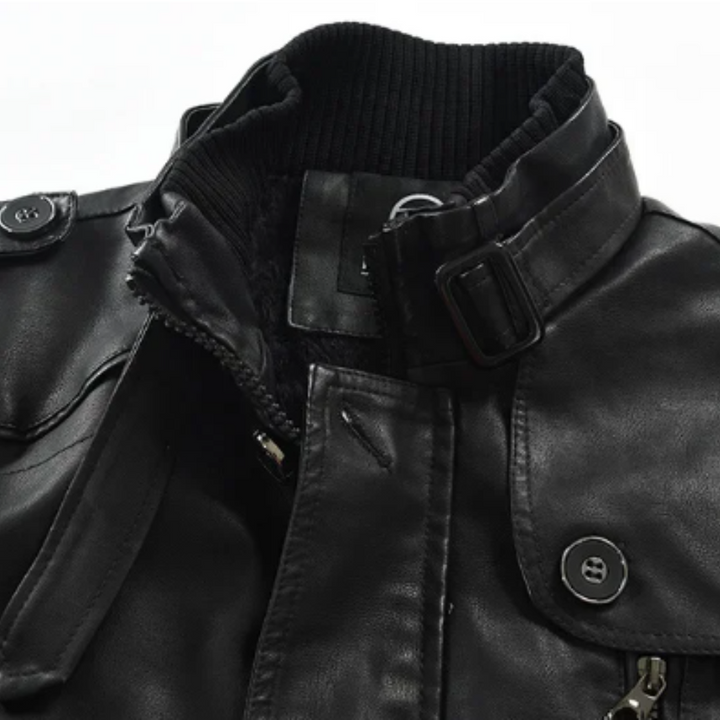 Krystian™ | Elegante Lange Leder Bikerjacke