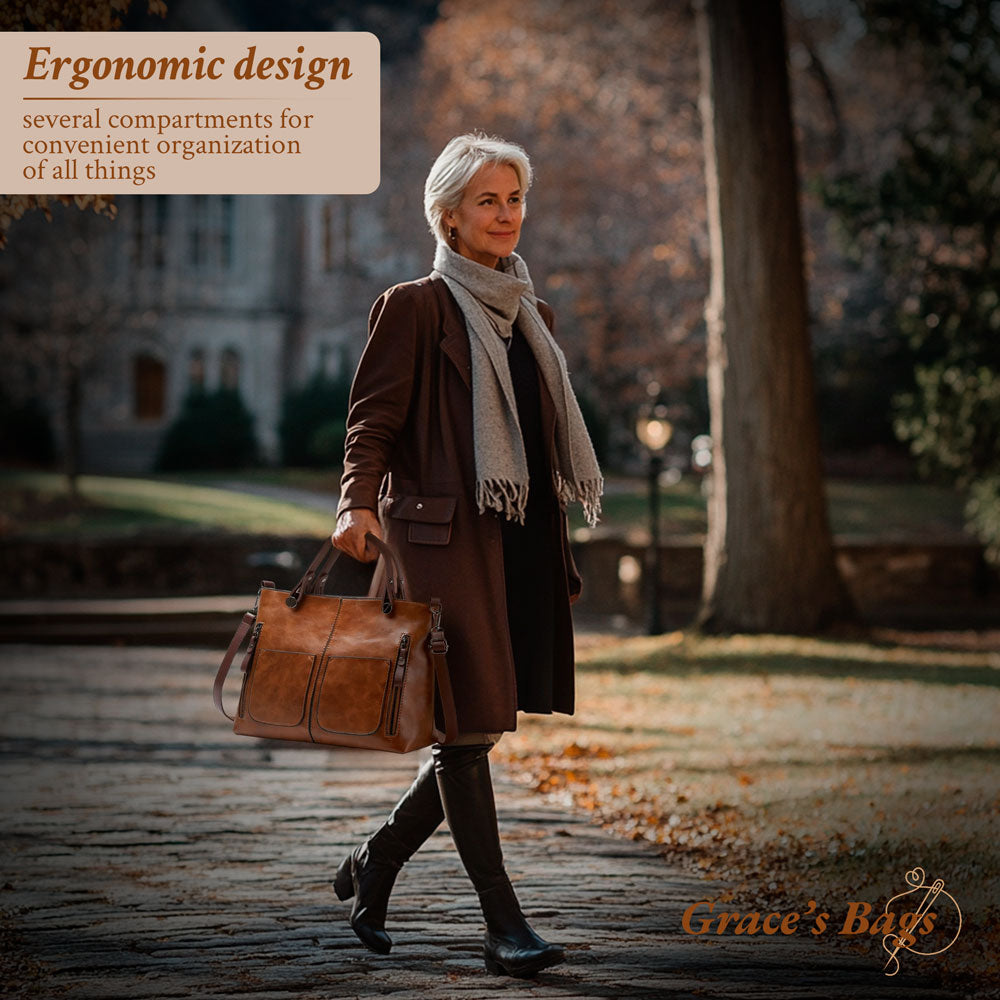 Ilse’s zeitlose Eleganz | Schultertasche aus Leder