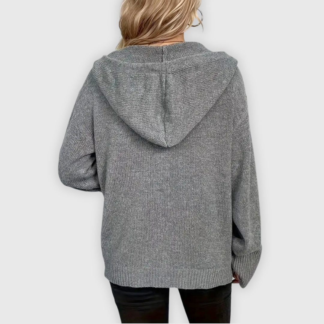 Chivana™ - Stylischer & Schicker Langarm-Hoodie mit Knopfleiste