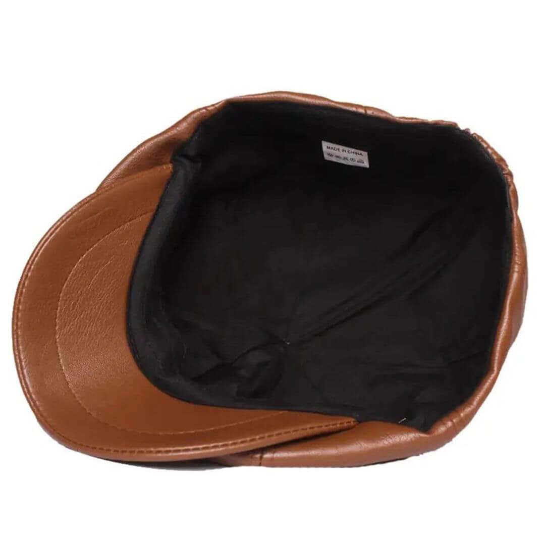 Leder flache Kappe | MONACO