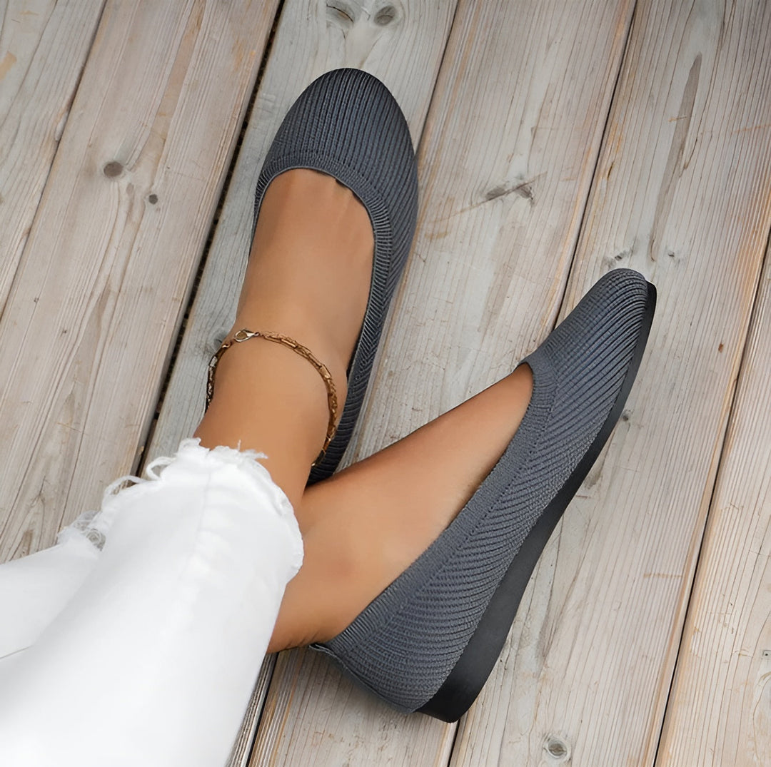 KAMILA™ Schwarze Ballerinas - Orthopädischer Komfort mit Fußgewölbeunterstützung