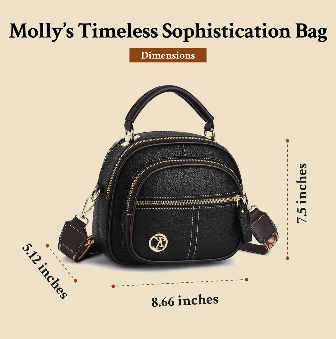 Mollys zeitlose Eleganz | Stilvolle Lederhandtasche mit Schultergurt