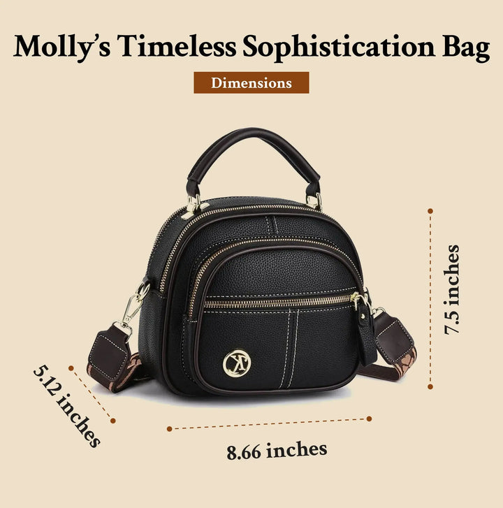 Mollys zeitlose Eleganz | Stilvolle Lederhandtasche mit Schultergurt