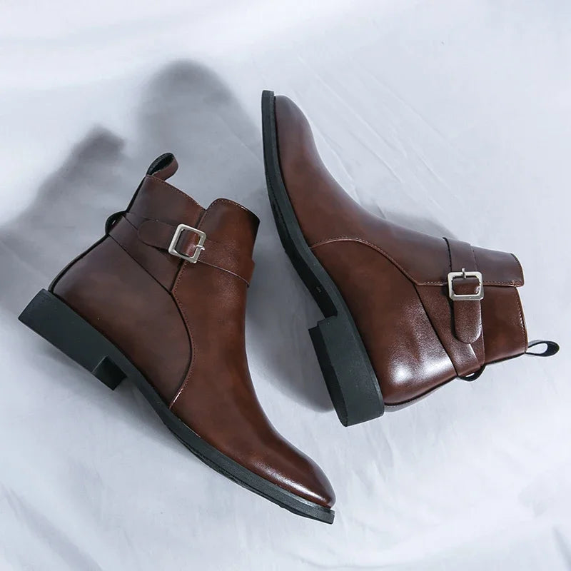 Sergio Echtes Leder Chelsea Boots