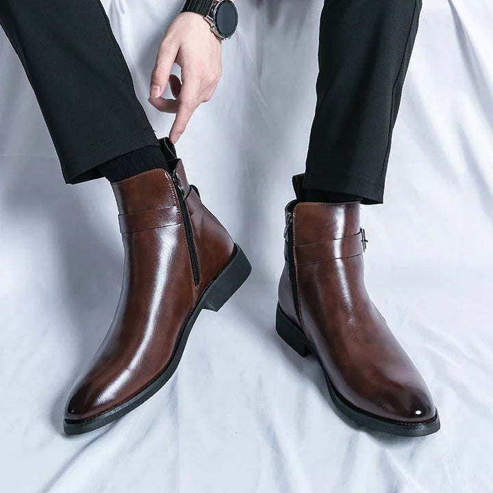 Sergio Echtes Leder Chelsea Boots