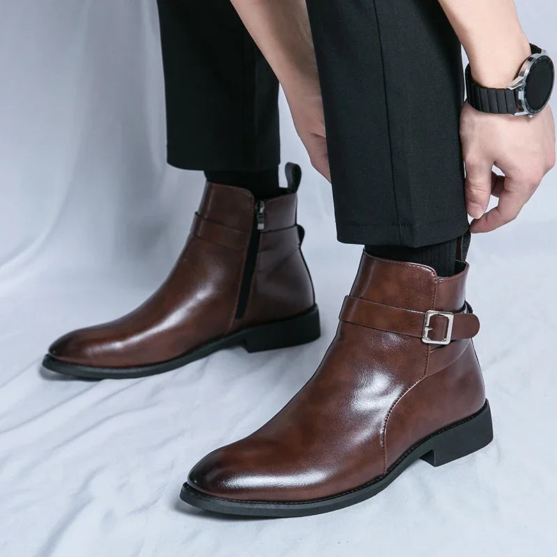 Sergio Echtes Leder Chelsea Boots