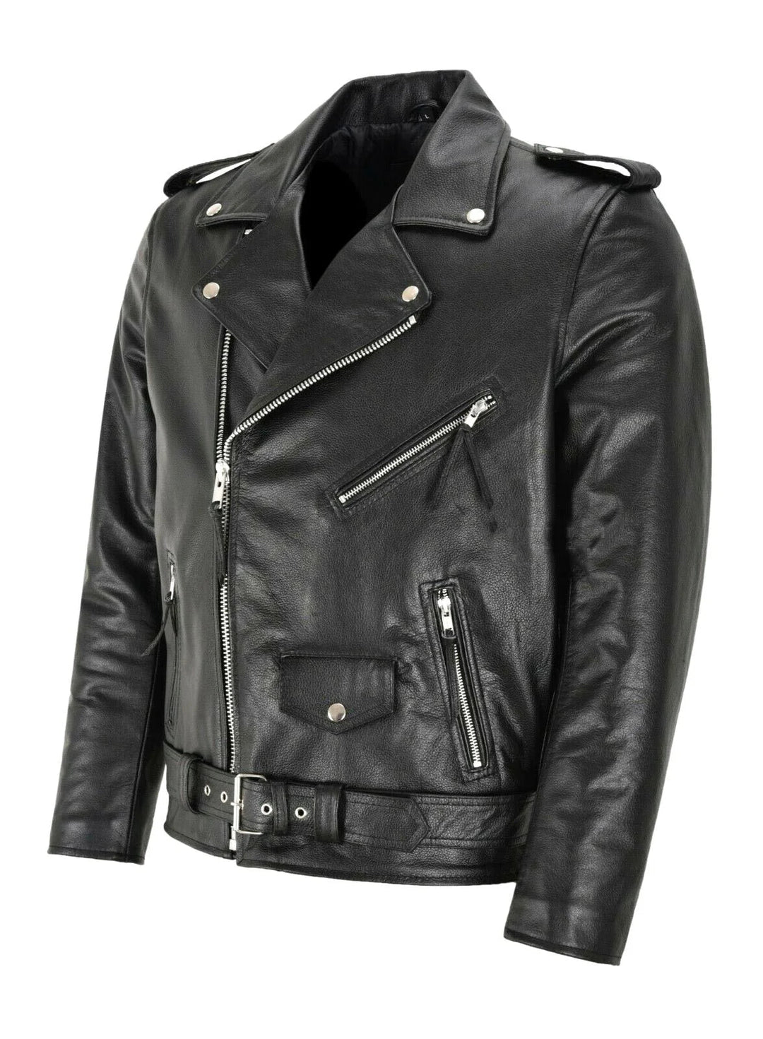Austin™ | Klassische Biker-Lederjacke