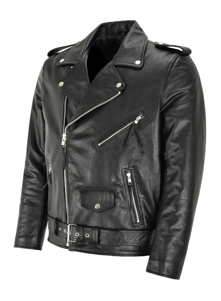 Austin™ | Klassische Biker-Lederjacke