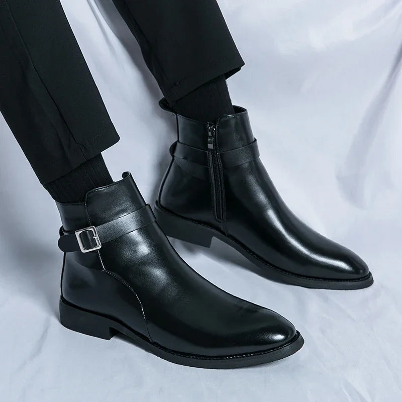 Sergio Echtes Leder Chelsea Boots