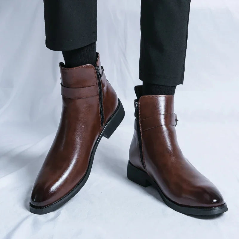 Sergio Echtes Leder Chelsea Boots
