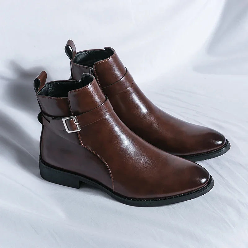 Sergio Echtes Leder Chelsea Boots