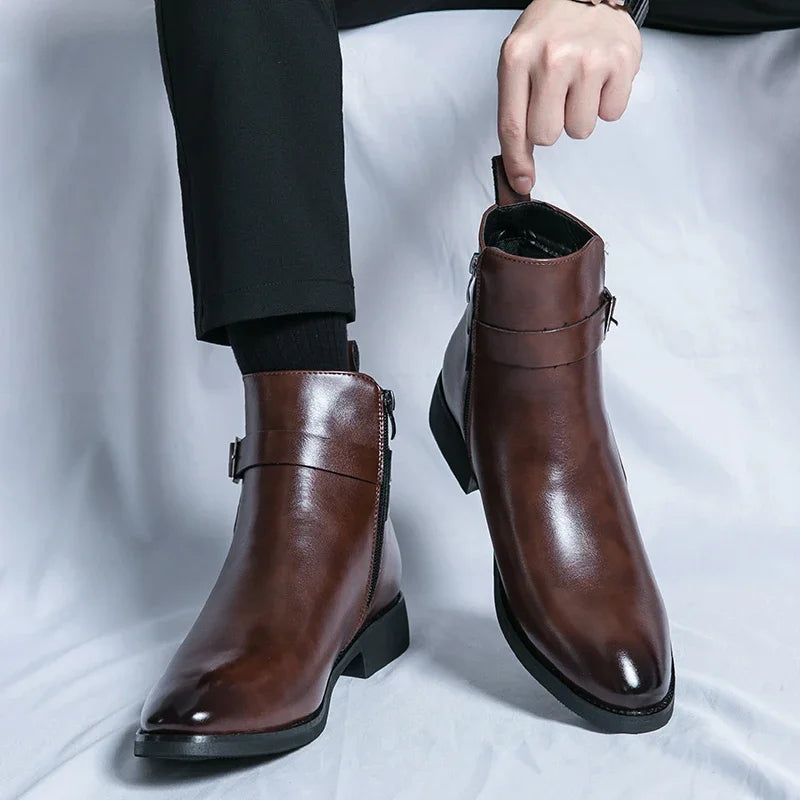 Sergio Echtes Leder Chelsea Boots