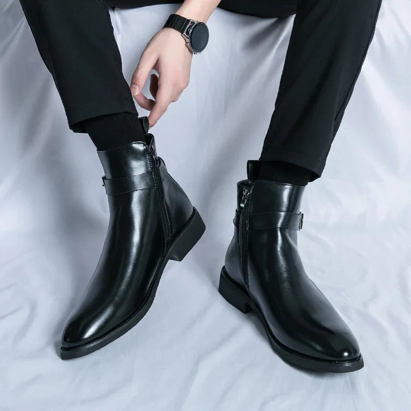 Sergio Echtes Leder Chelsea Boots
