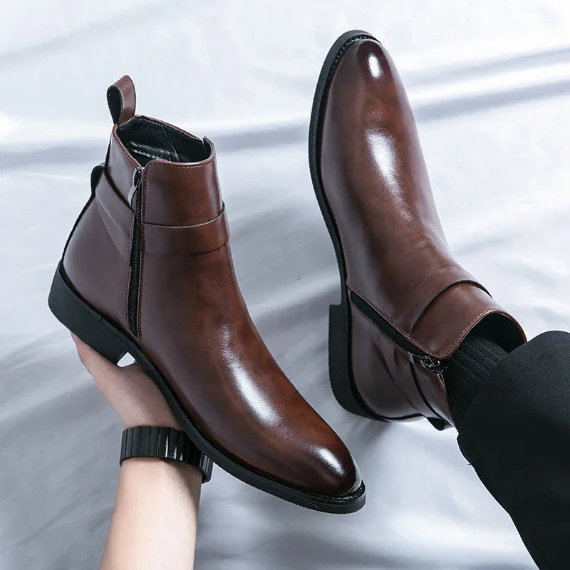 Sergio Echtes Leder Chelsea Boots