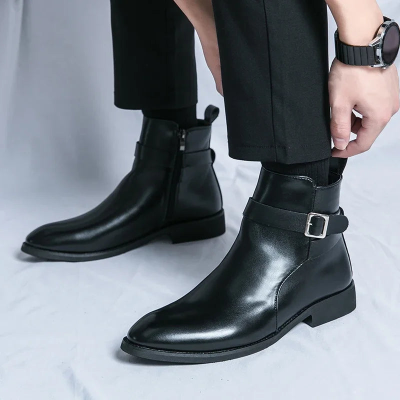 Sergio Echtes Leder Chelsea Boots