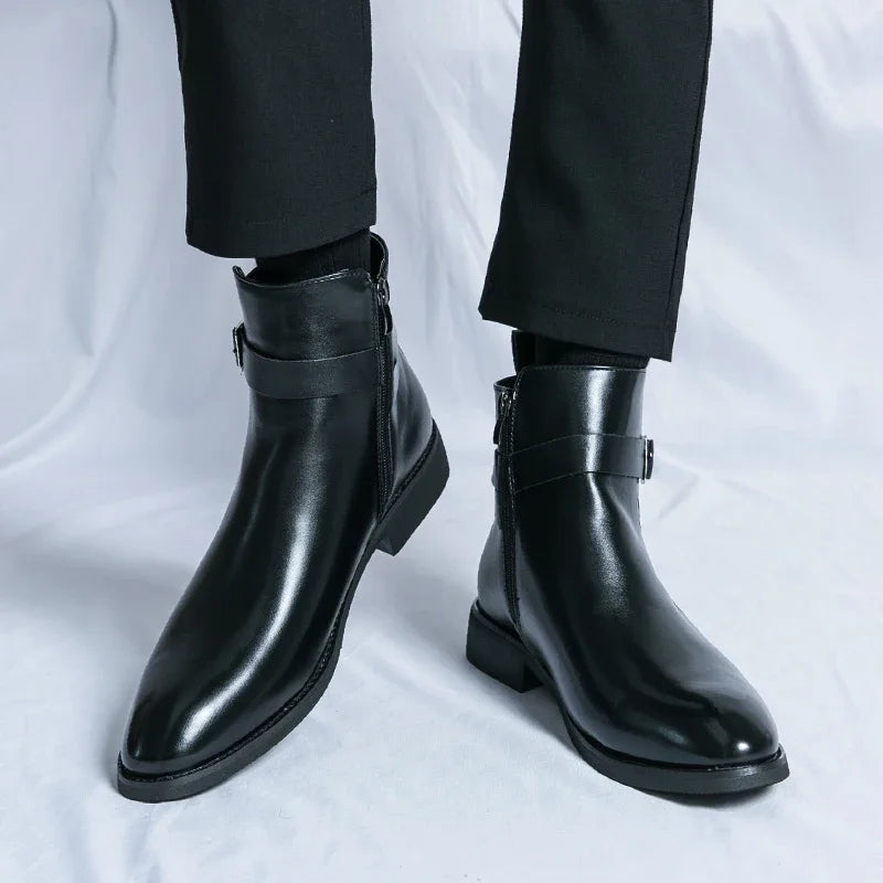 Sergio Echtes Leder Chelsea Boots