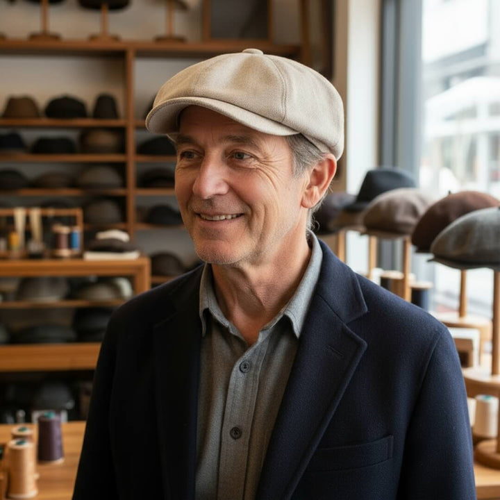 Linnen Newsboykappe | LINCOLN