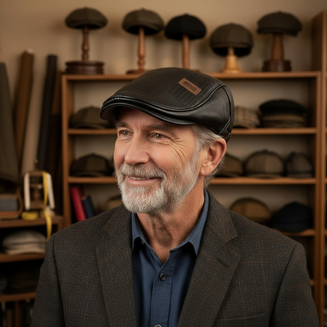 Leder Rautenmütze | KOPENHAGEN