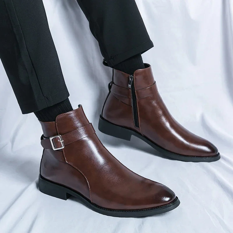 Sergio Echtes Leder Chelsea Boots