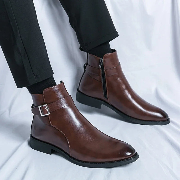 Sergio Echtes Leder Chelsea Boots