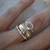 Set aus Vintage-Gold- und Zirkonia-Ringen