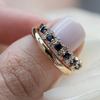 Eleganter Vintage-Goldring mit blauem Zirkonia