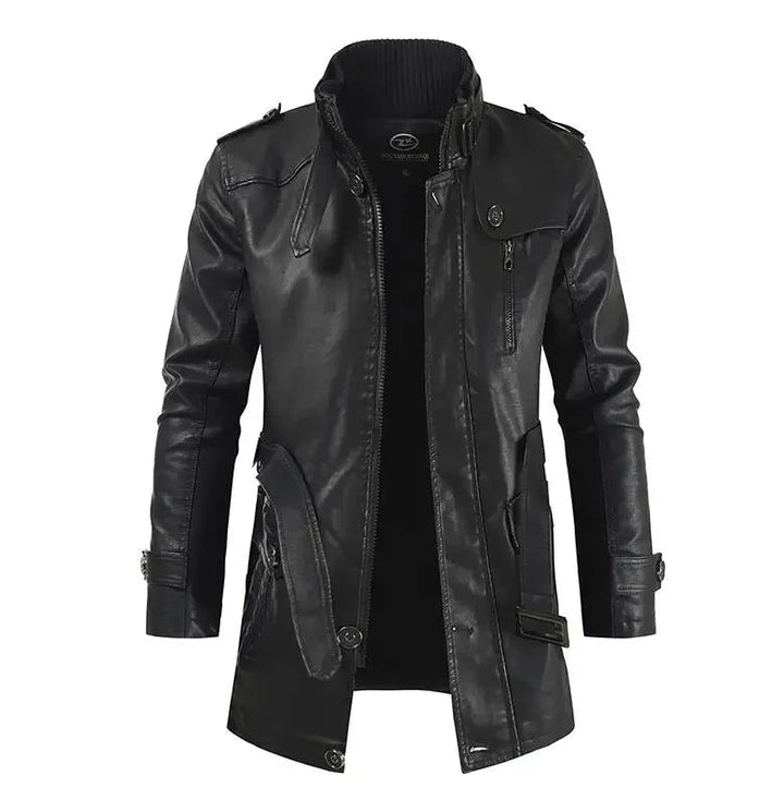 Krystian™ | Elegante Lange Leder Bikerjacke