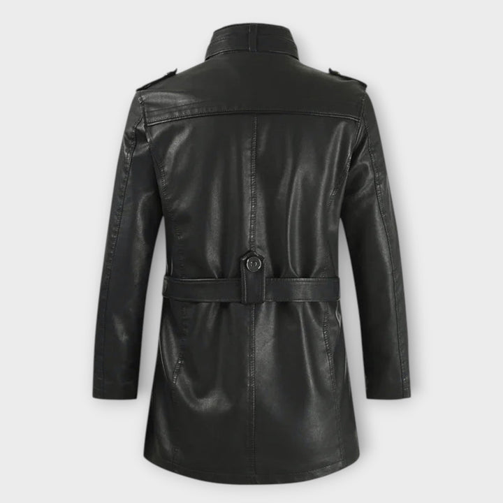 Elegante Bikerjacke aus Leder in Langform