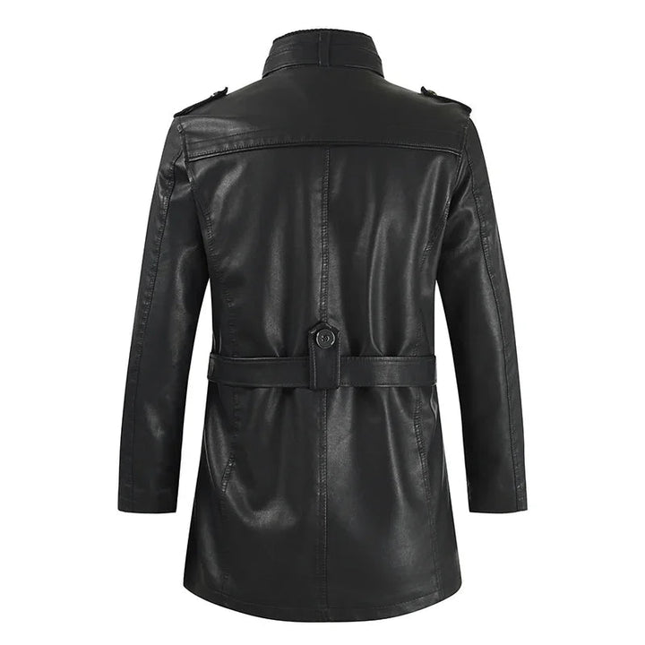 Krystian™ | Elegante Lange Leder Bikerjacke