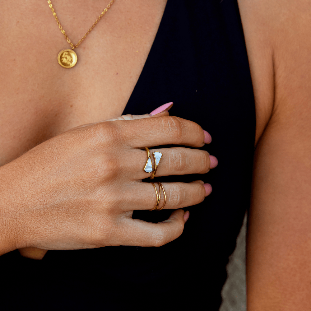 Bague de rêve en nacre