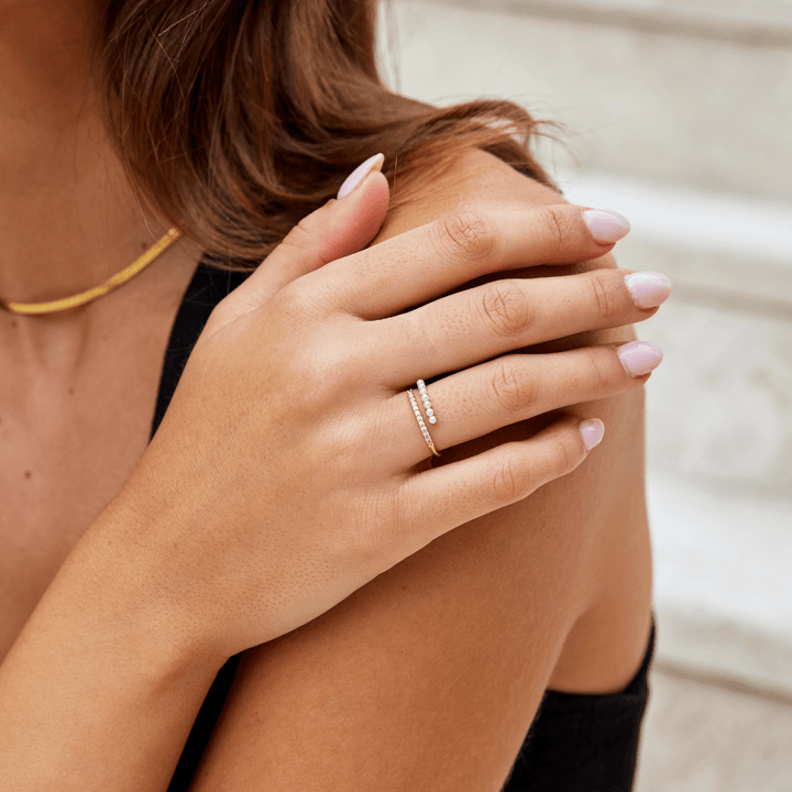 Bague Wrap Me en perles et cristaux